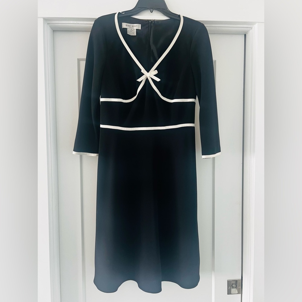 Nine West Black Dress with White Trim